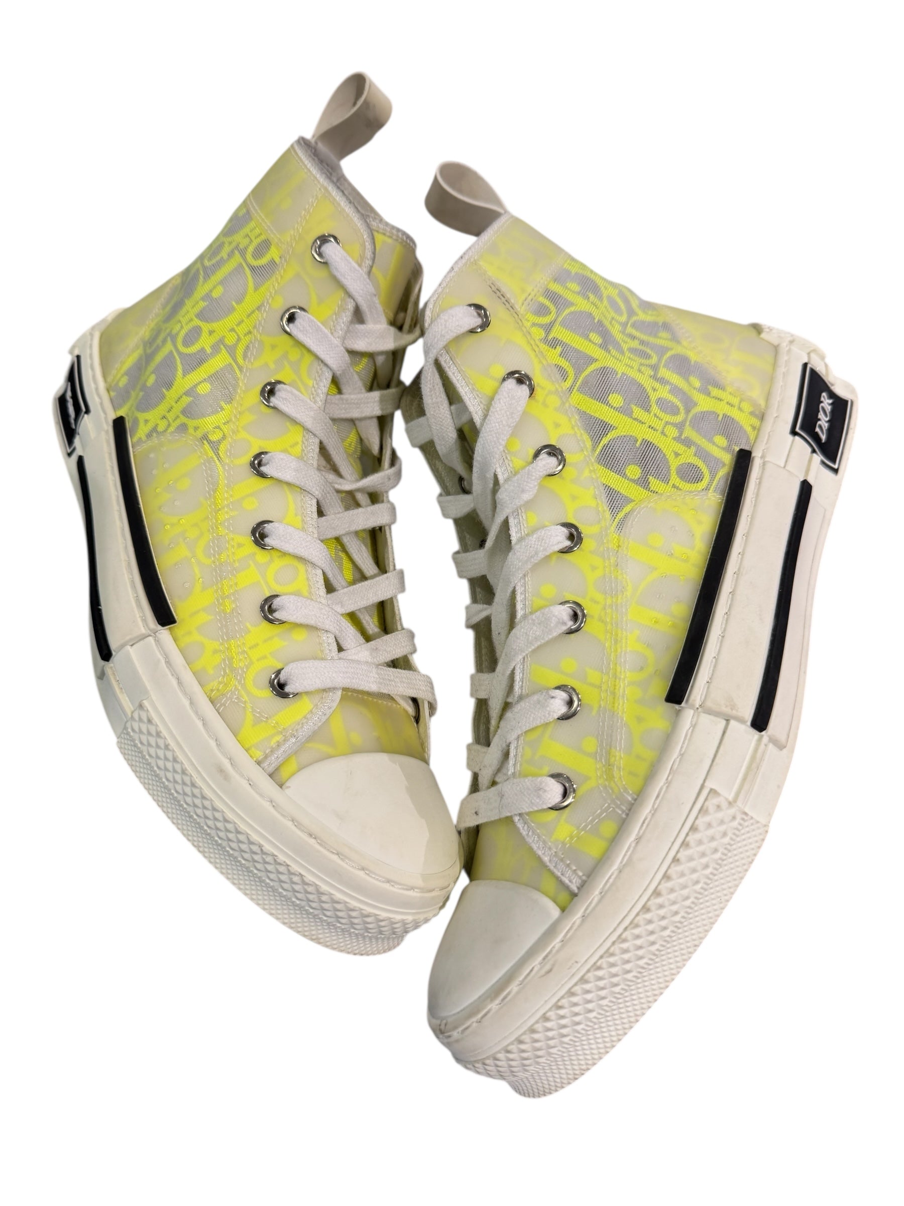 Dior B23 High Top White Yellow Oblique