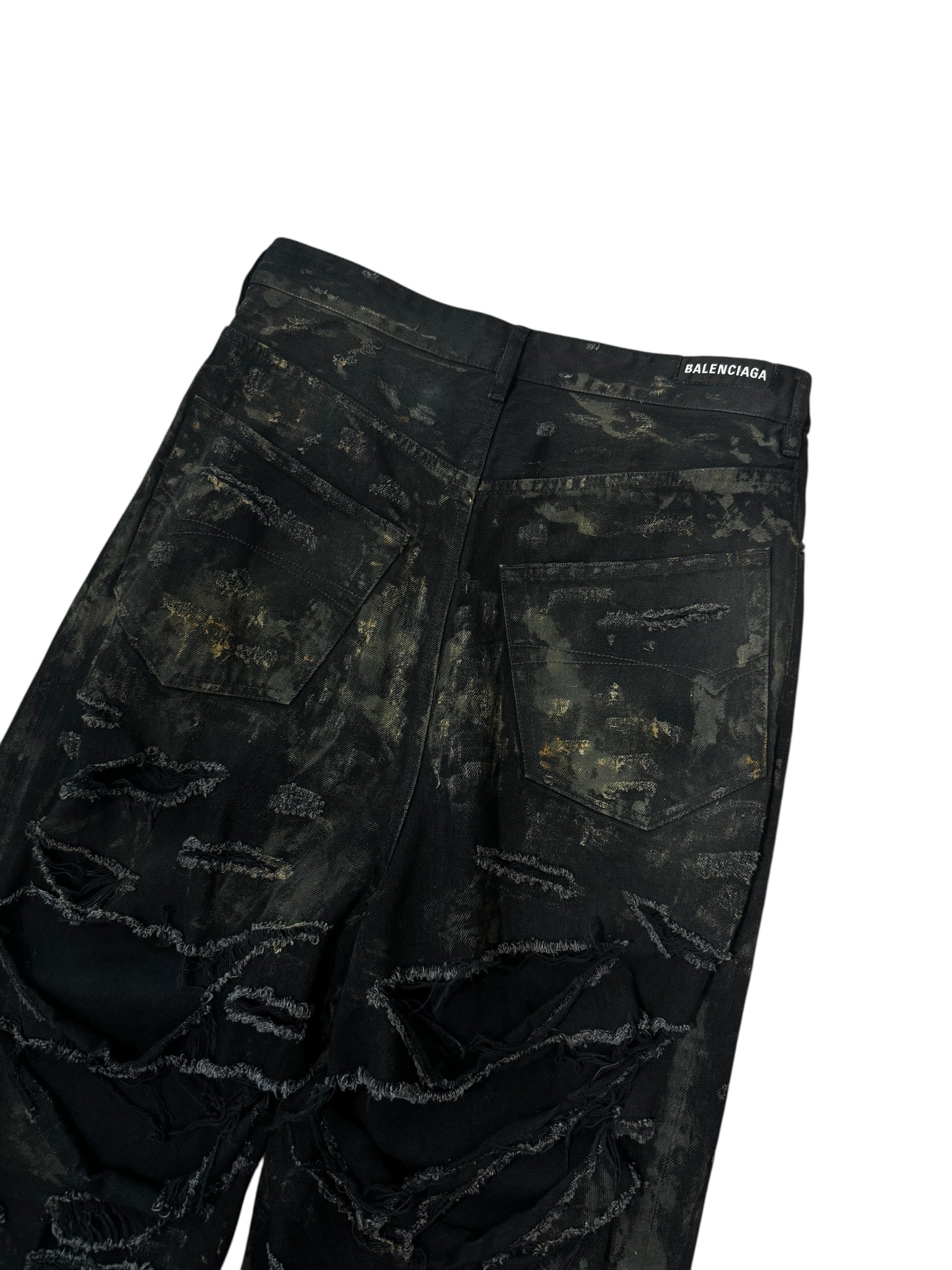 Balenciaga Destroyed Denim Black