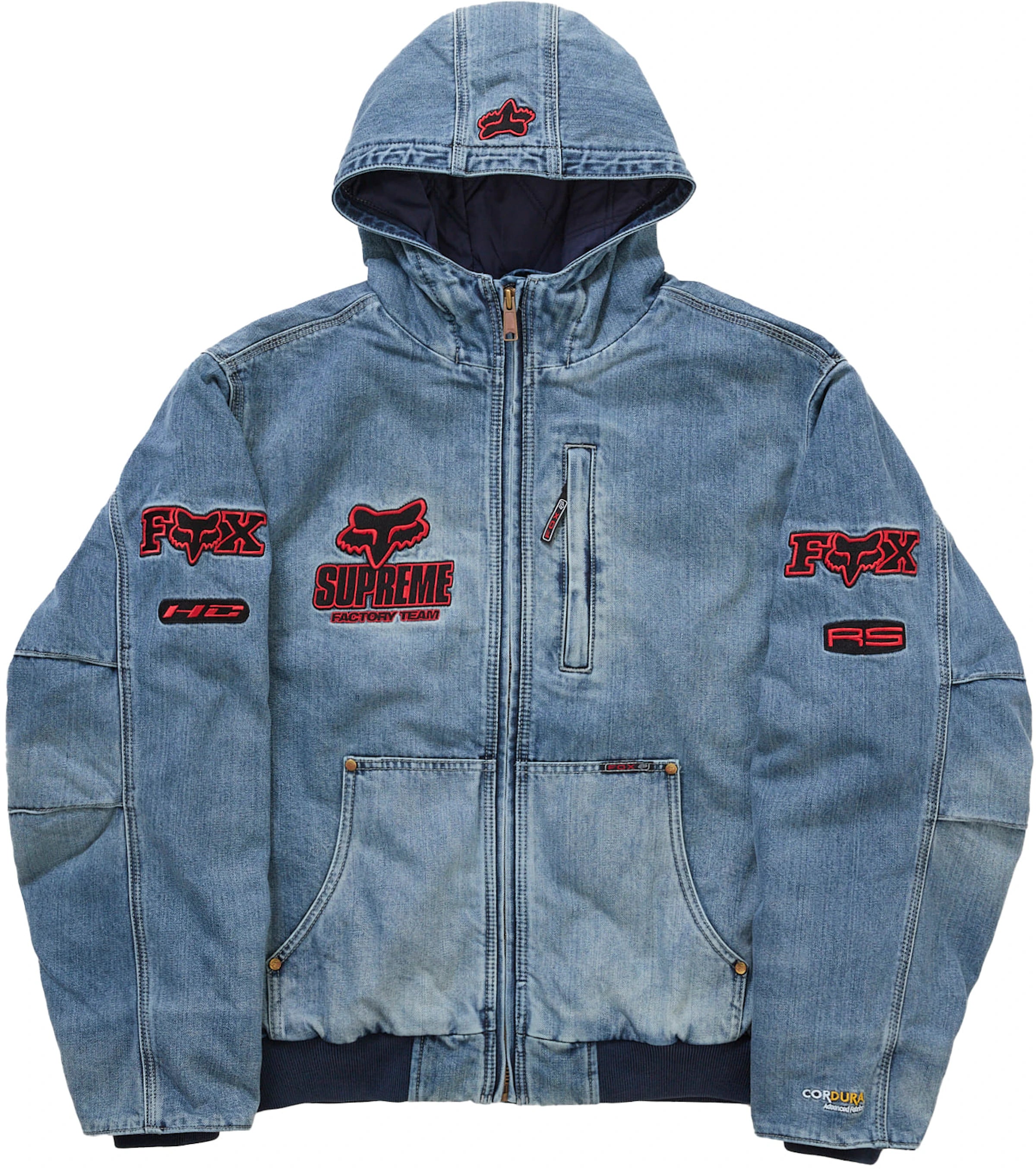 Supreme Fox Racing Hooded Work Jacket Denim