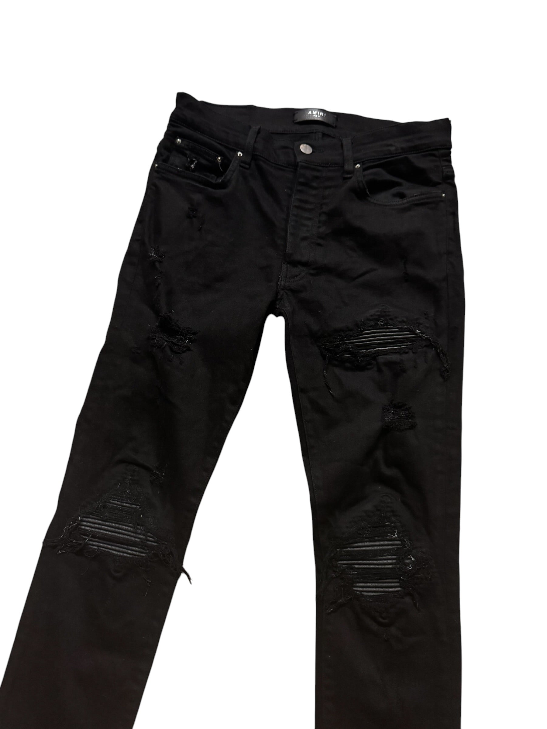 Amiri MX1 Black Patch Black Denim