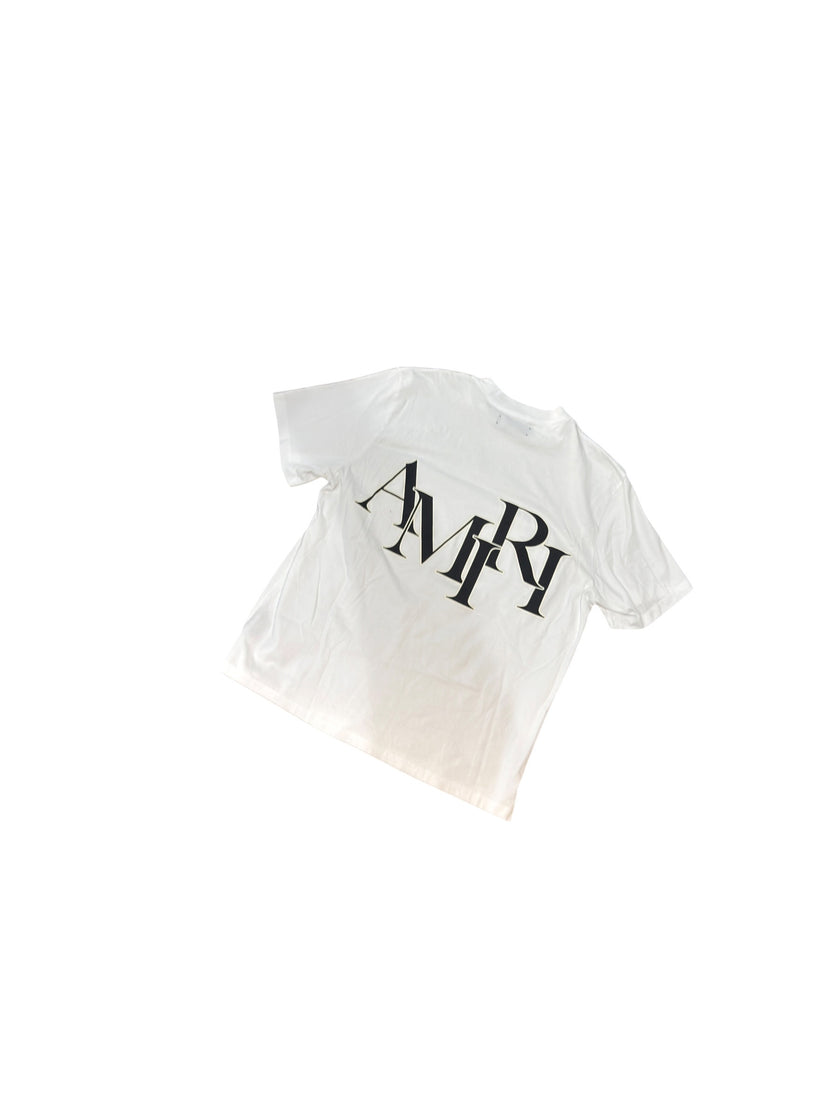 Amiri Staggered Logo Tee White