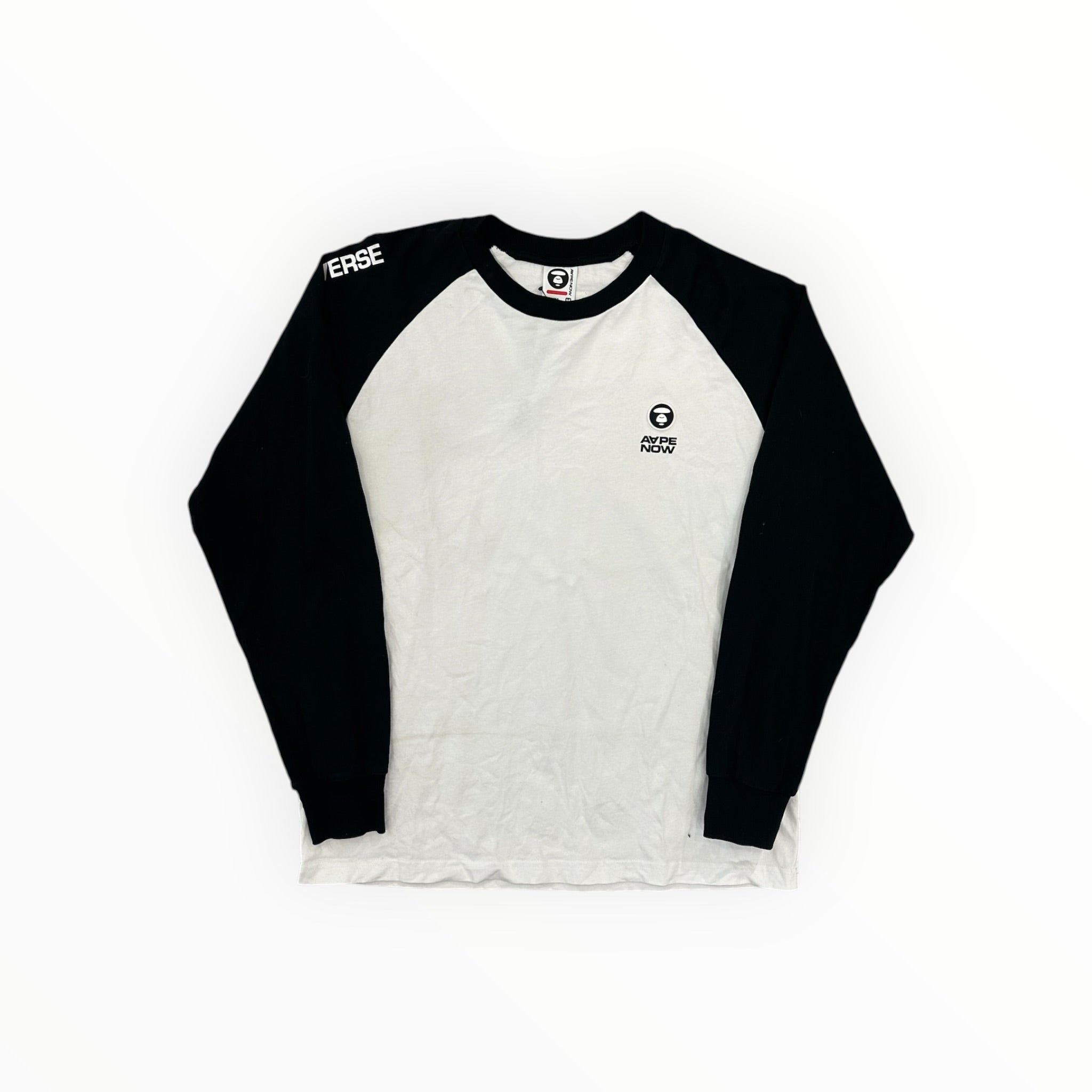 Bape AAPE Raglan L/S Tee Black/White