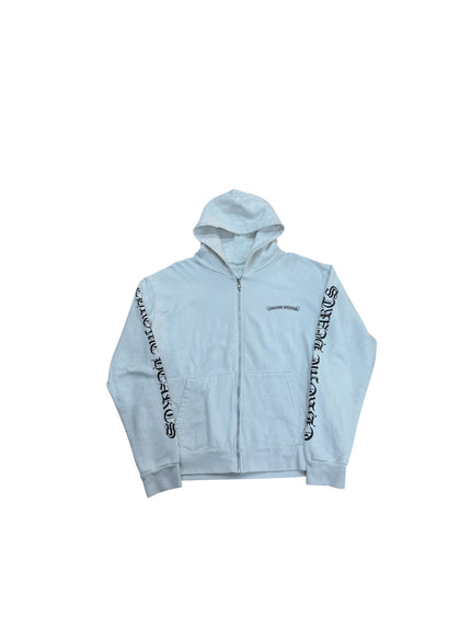 Chrome Hearts Scroll Zip Up Hoodie White