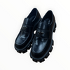 Prada Brushed Leather Monolith Loafers
