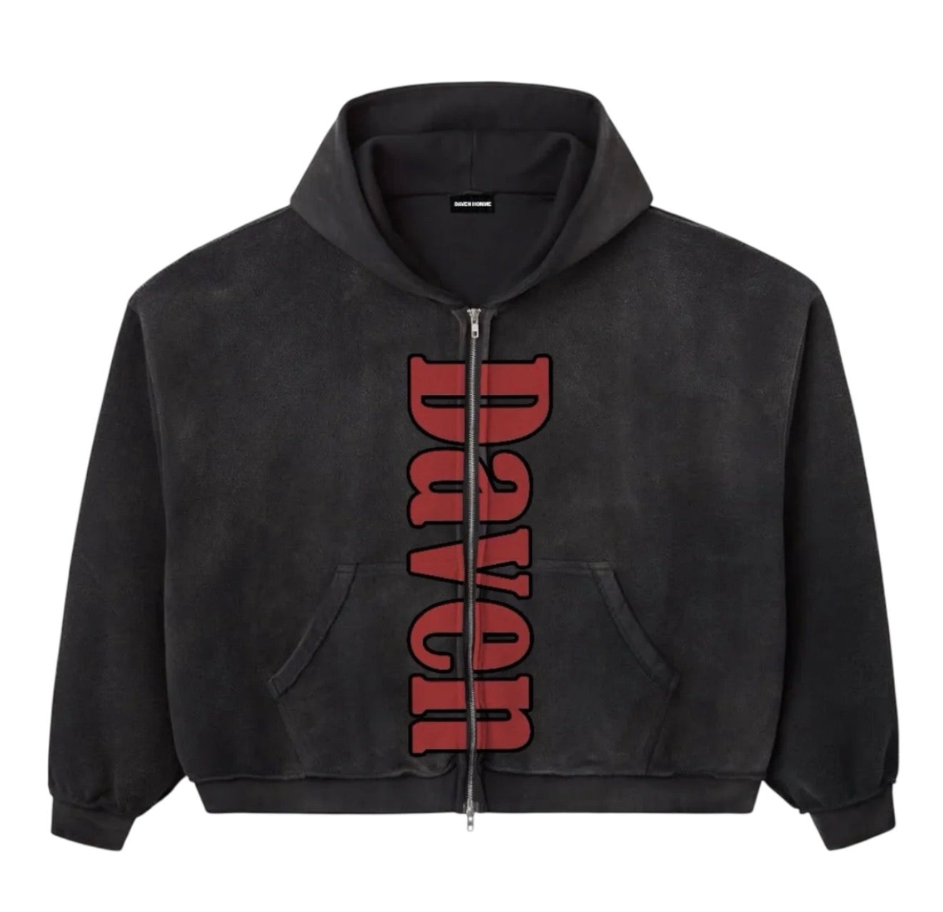 Daven Homme Black Forever Young Zip Up Hoodie