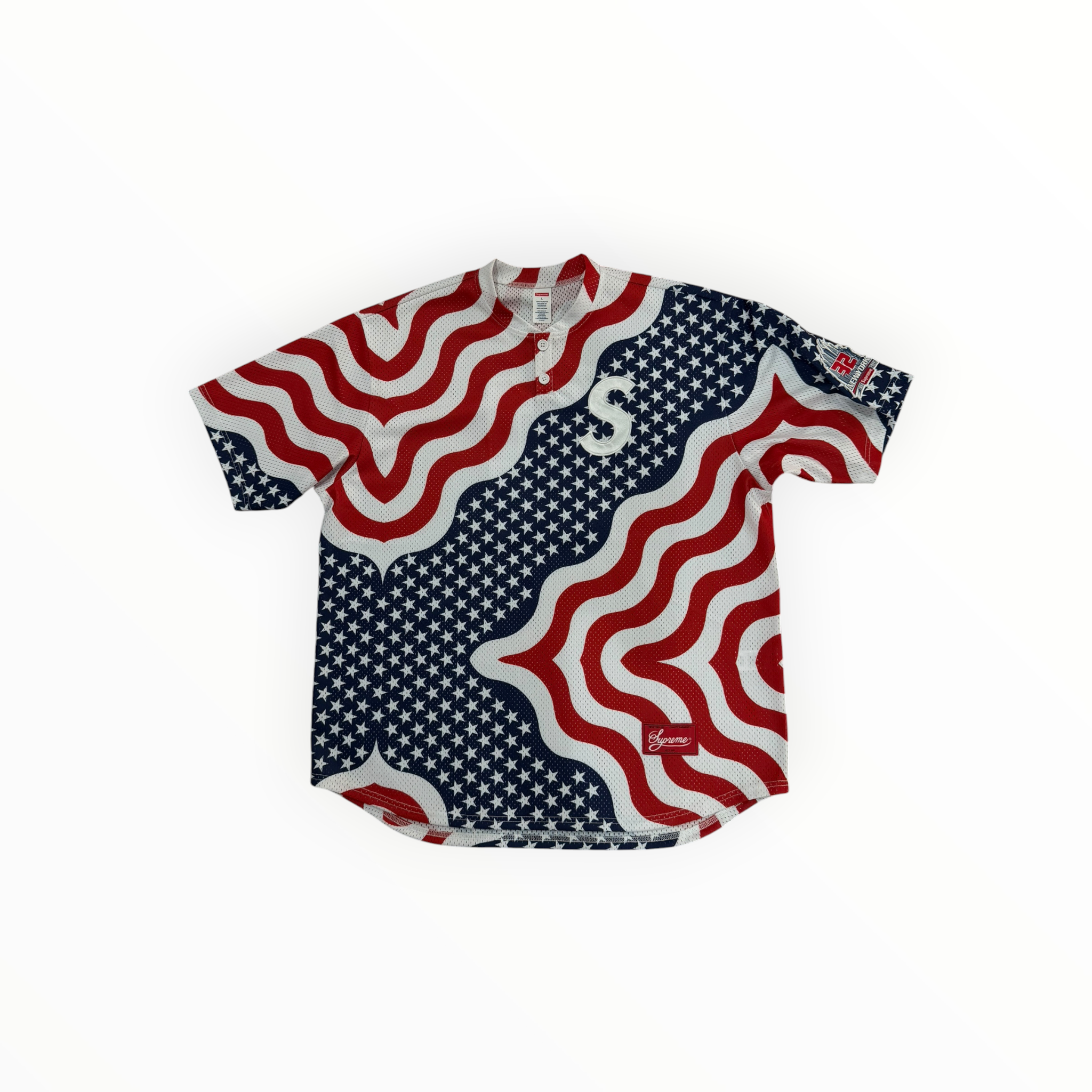 Supreme New York USA Shop S Logo Baseball Henley