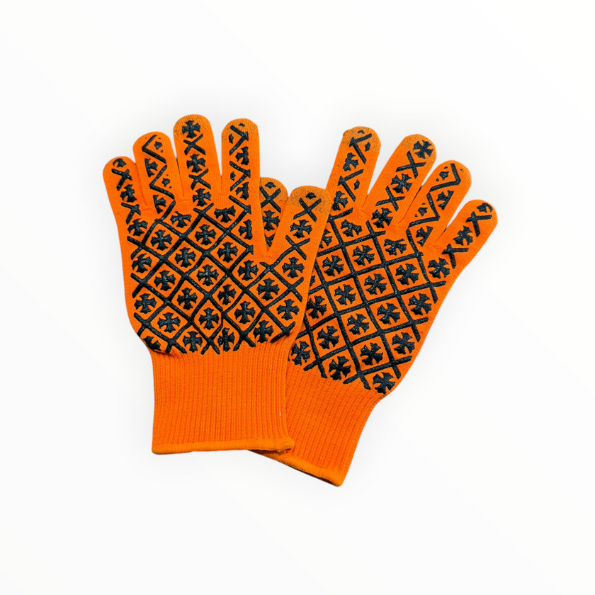 Chrome Hearts Script Logo Gloves Orange/Black