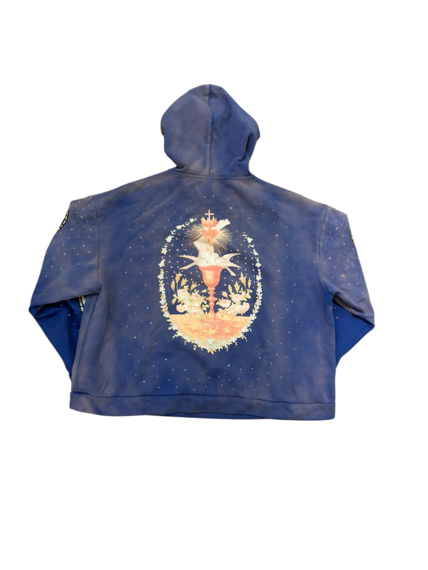 Who Decides War Chalice Embroidered Hoodie Blue