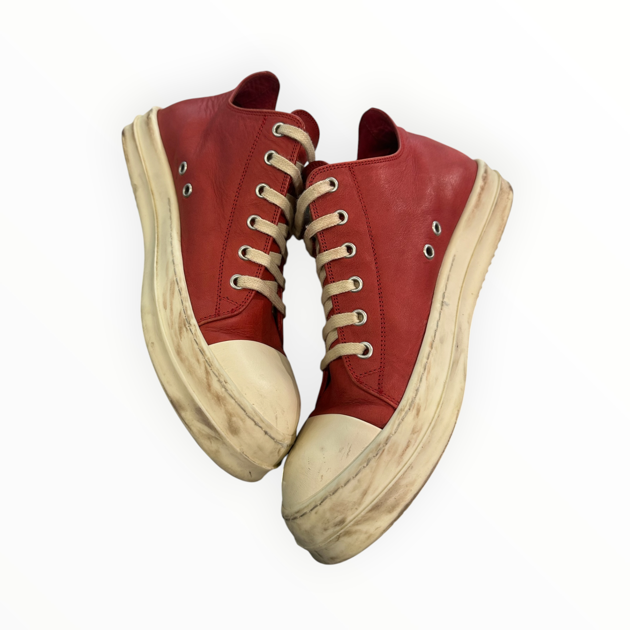 Rick Owens Ramones Low Cardinal/Milk (Sale)