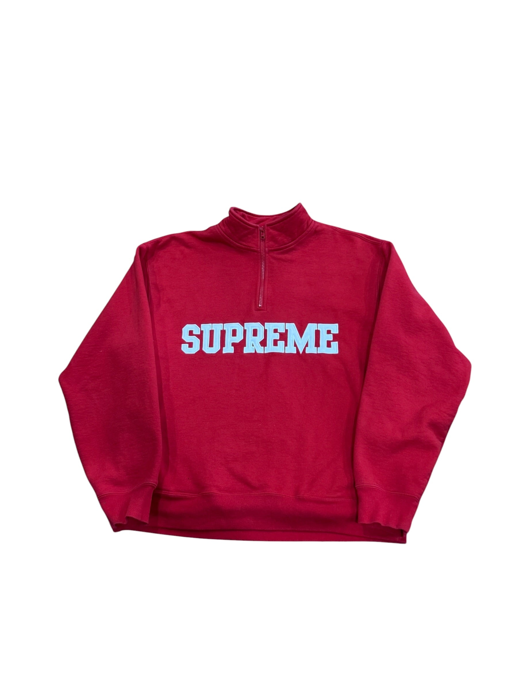 Supreme Collegiate Half Zip Pullover Red