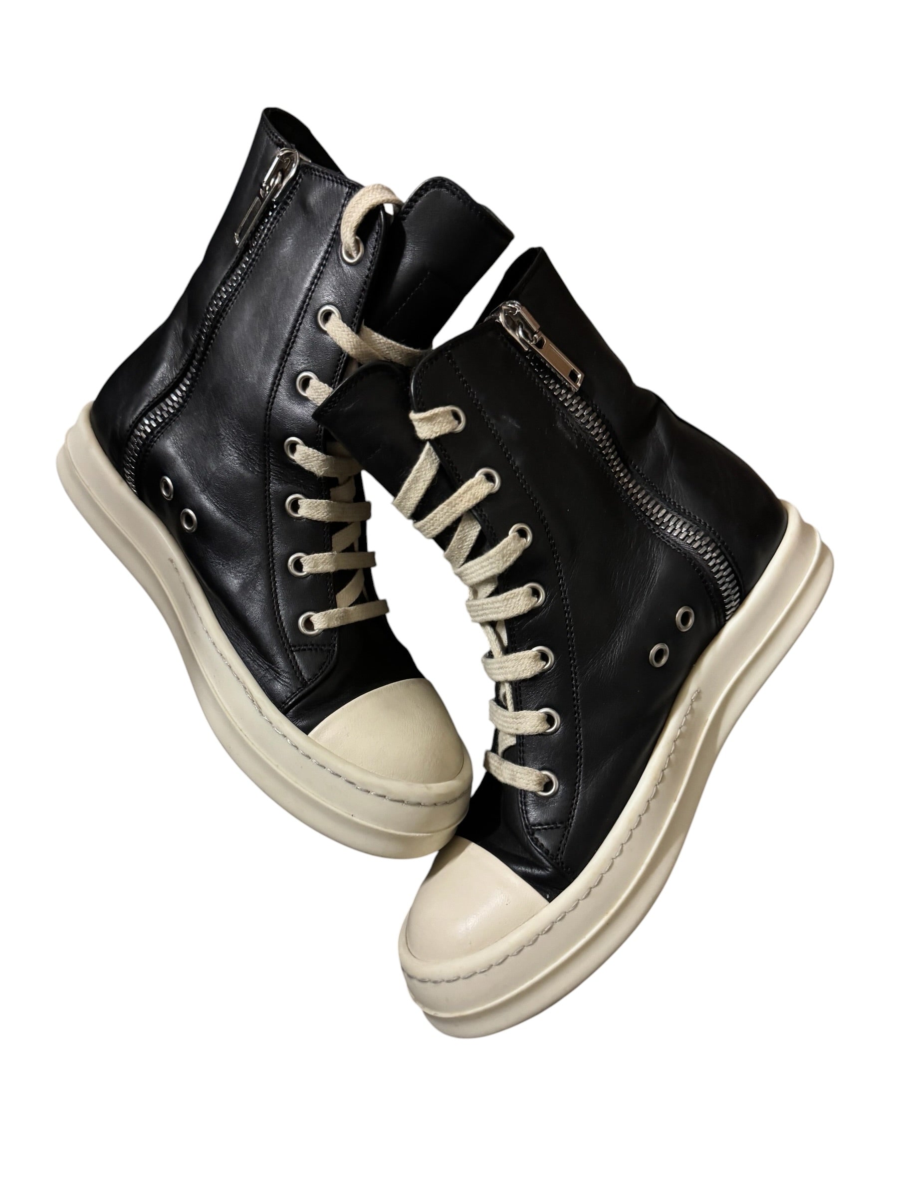 Rick Owens Ramone High Black Leather