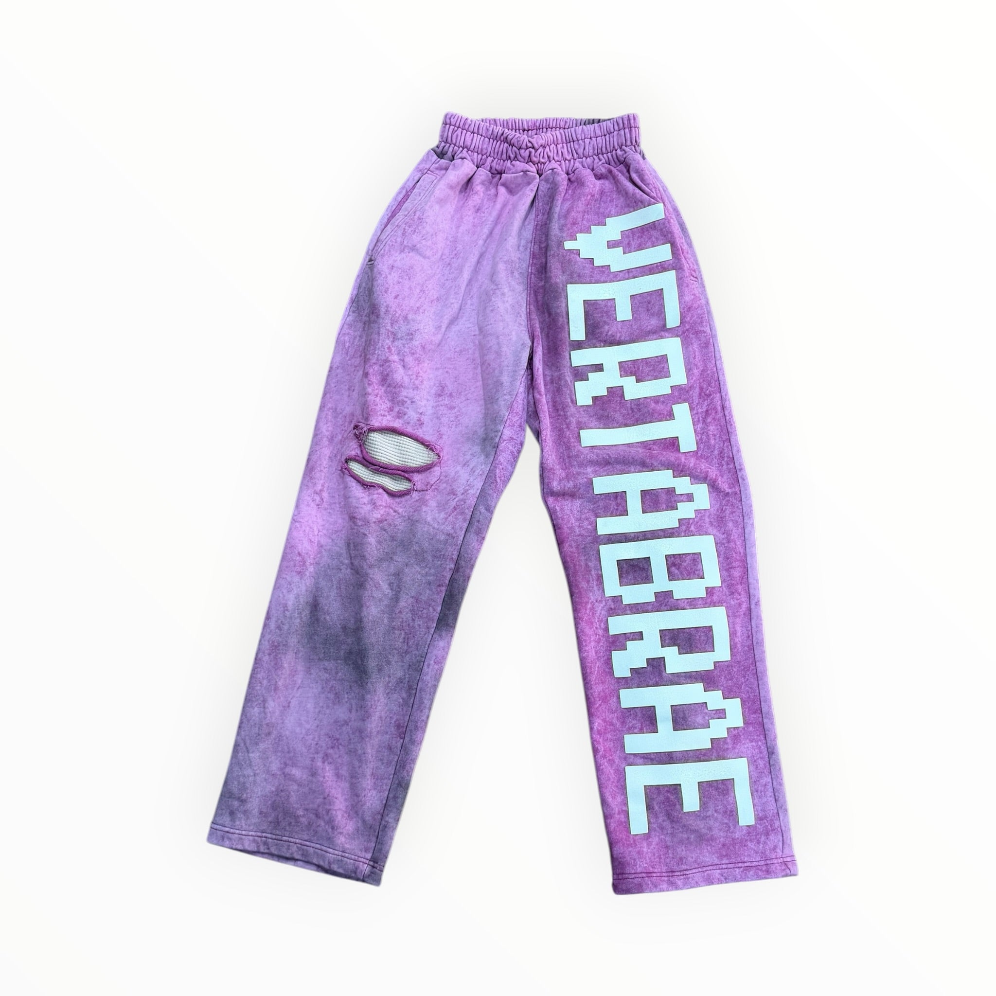 Vertabrae C2 Baggy Distressed Sweatpants Magenta