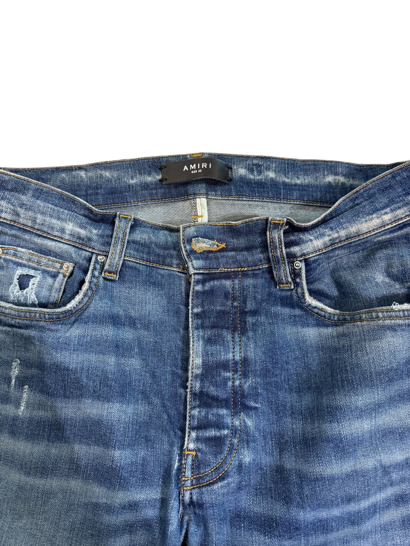 Amiri Distressed Denim Blue
