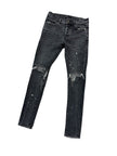 Purple Brand Paint Splatter Busted Knee Black Denim