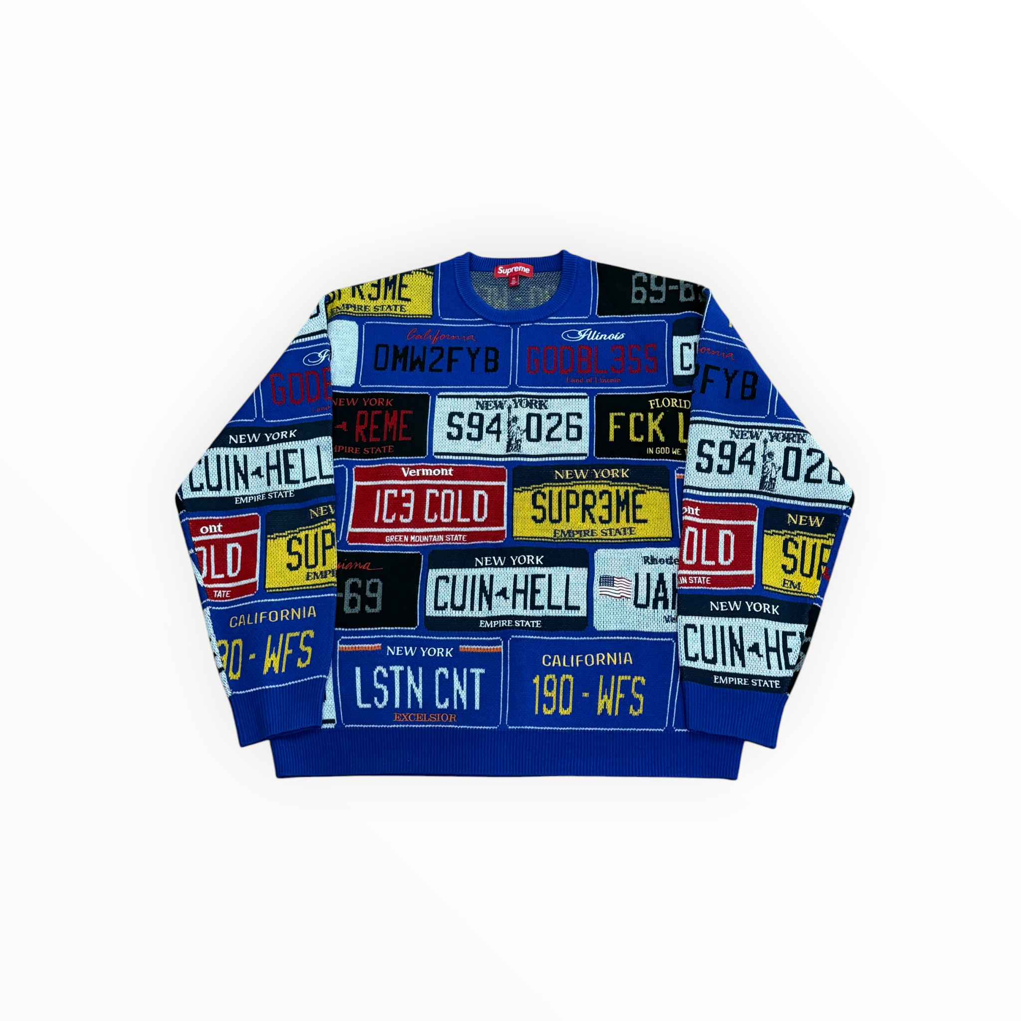 Supreme License Plate Sweater Royal