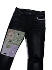 Amiri Bandana Art Patch Jean Aged Black