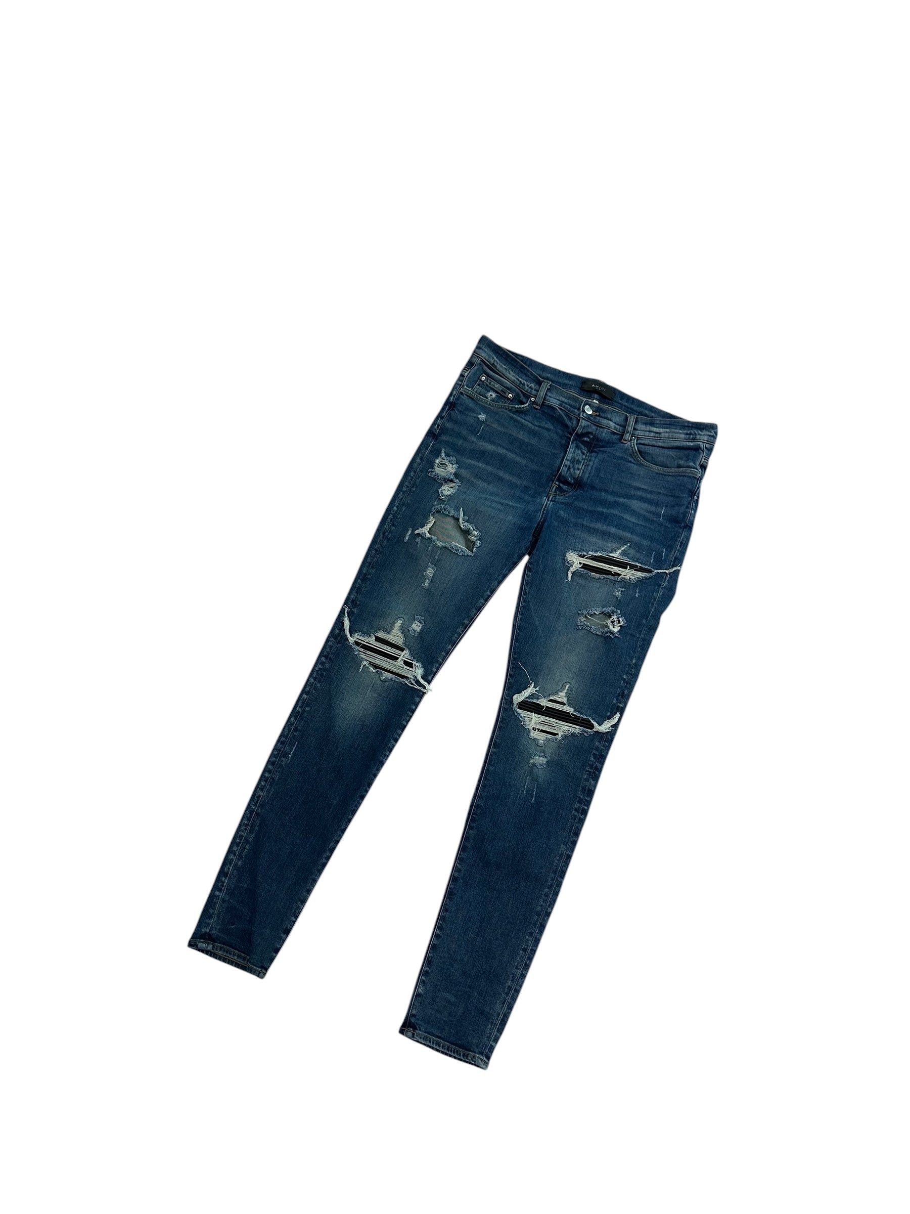 Amiri Mx1 Blue Denim Black Patch