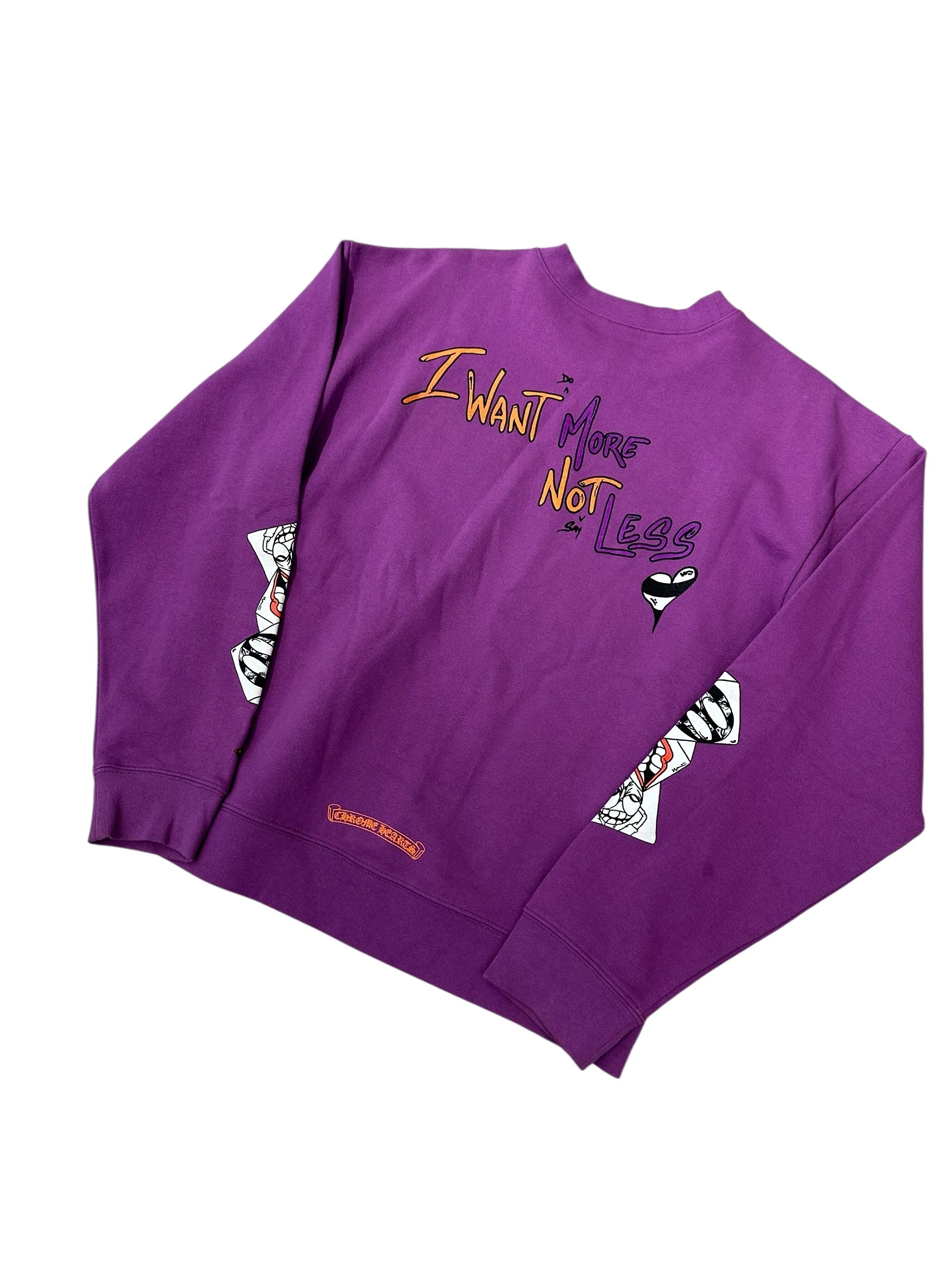 Chrome Hearts Matty Boy I Want More Not Less Crewneck Purple