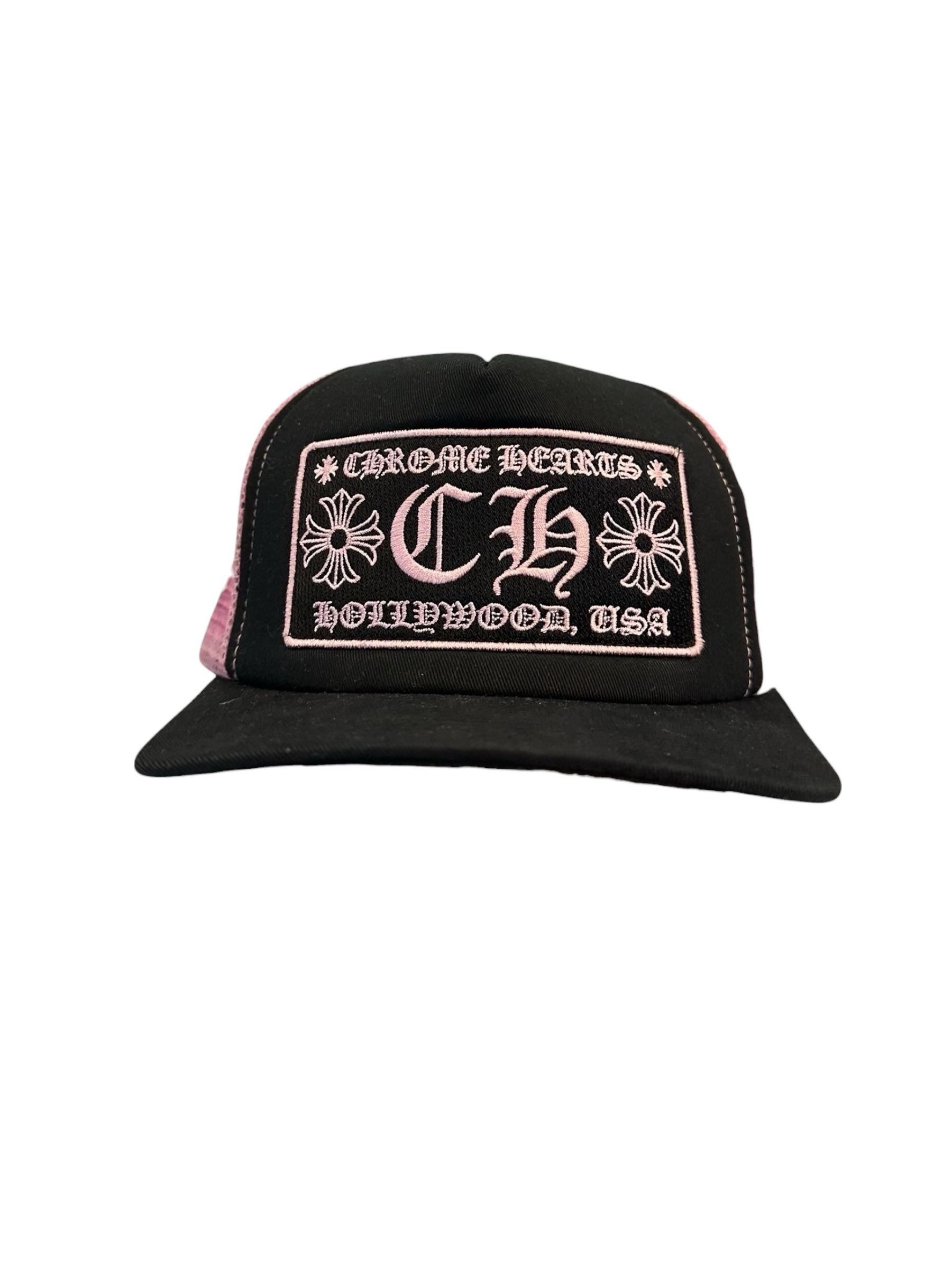Chrome Hearts CH Hollywood Trucker Hat Black/Pink