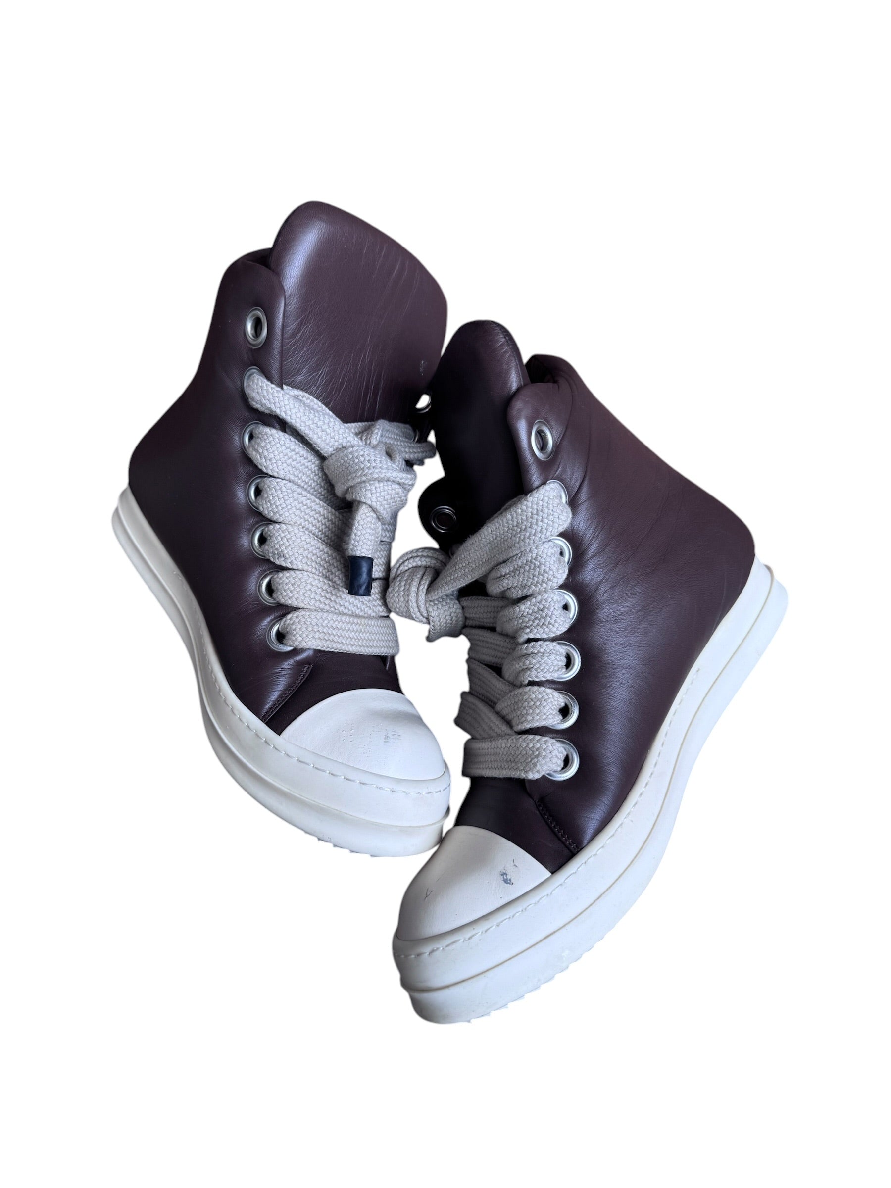 Rick Owens Jumbo Lace Padded Ramone High Brown