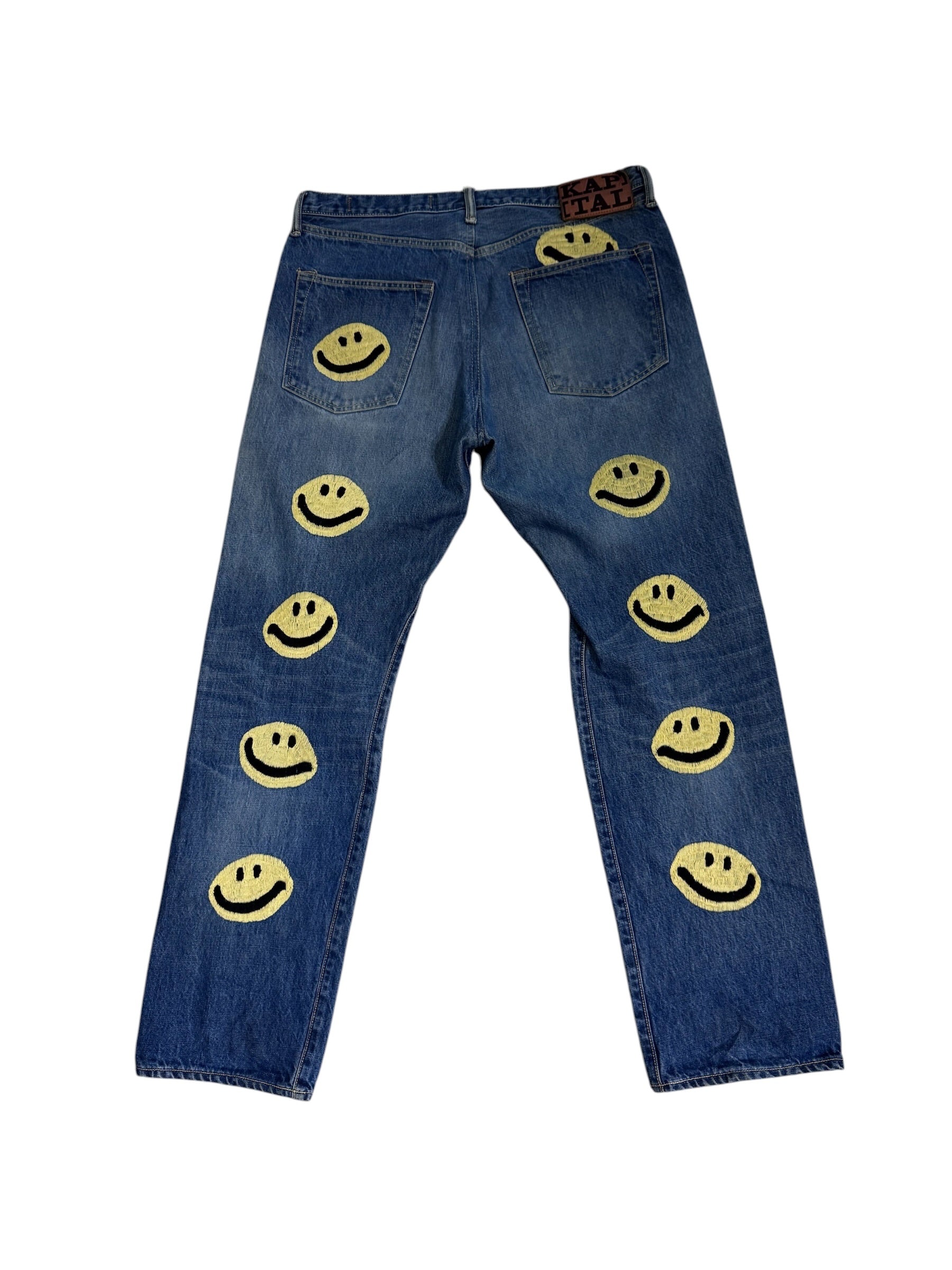 Kapital Smiley Face Embroidered Denim Jeans