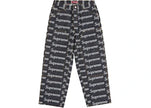 Supreme Jacquard Logos Double Knee Denim Painter Jean Rigid Indigo