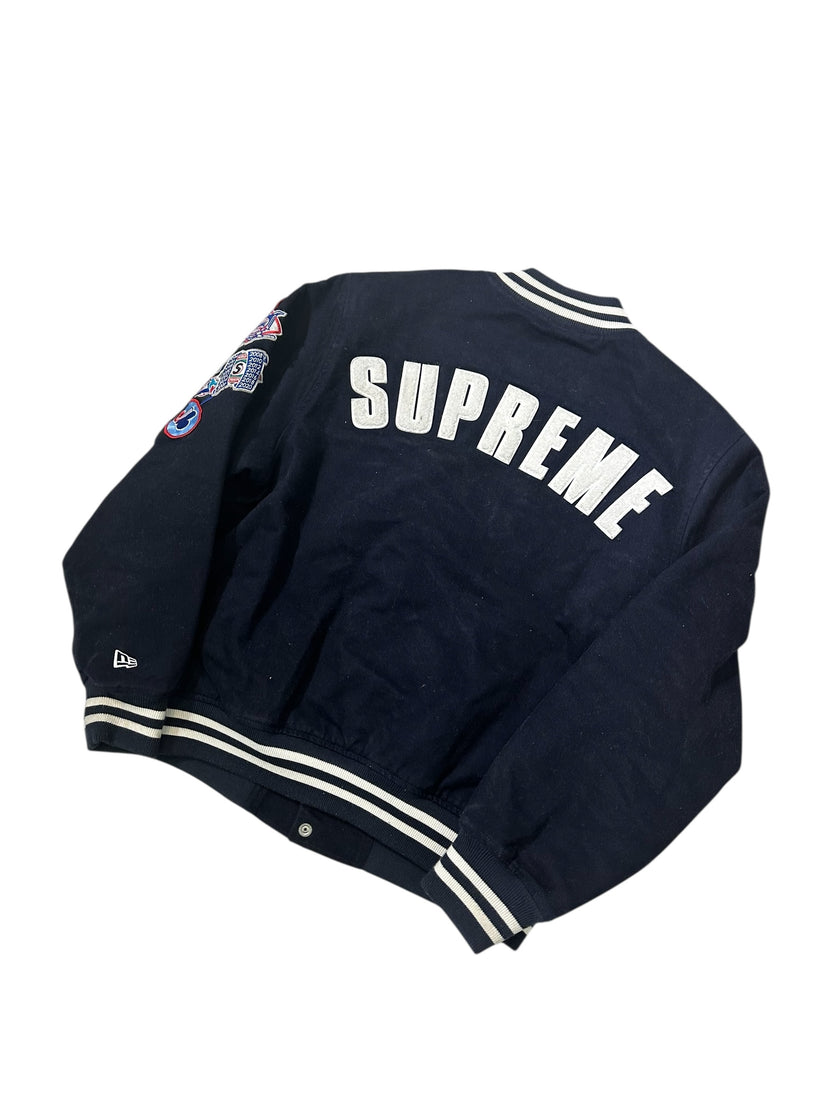 Supreme New Era MLB Varsity Jacket Navy