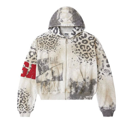 Vale Forever Cheetah Zip Up Grey