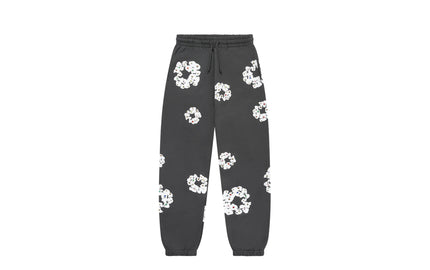Denim Tears Rhinestone Cotton Wreath Sweatpants Vintage Black