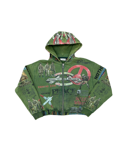 Vale Dirty Green Peace Zip Up Hoodie