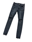 Purple Brand Distressed Knee Black Denim