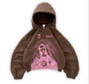 Bravest Studios Brown Mary Zip Up Hoodie