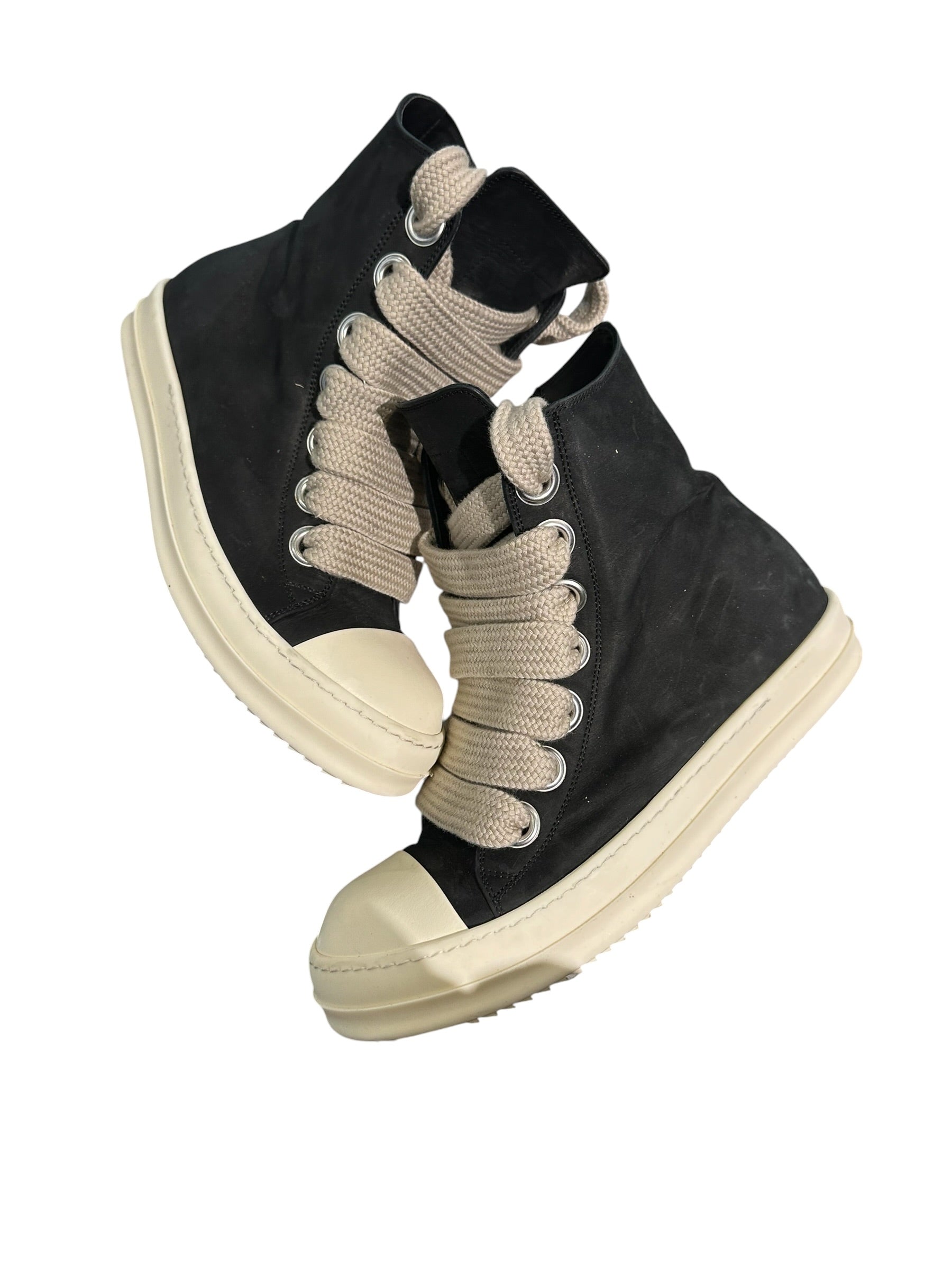 Rick Owen Ramone Suede Leather Jumbo Lace Black