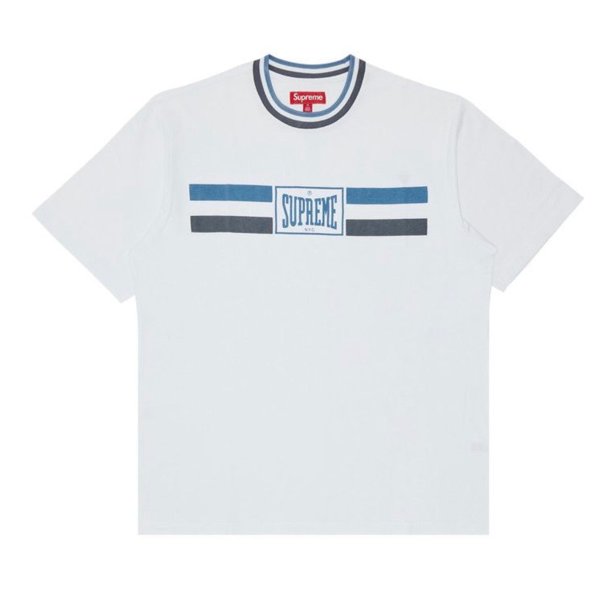 Supreme Warm Up Stripe Short Sleeve Tee White