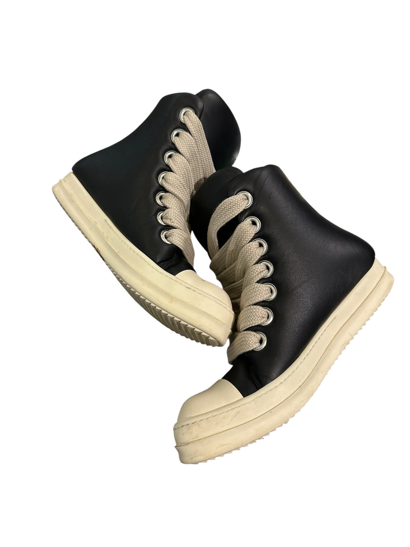 Rick Owen’s Jumbo Lace Padded Sneaks Black Milk