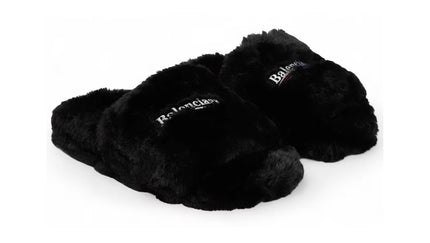 Balenciaga Furry Slide EMB Black