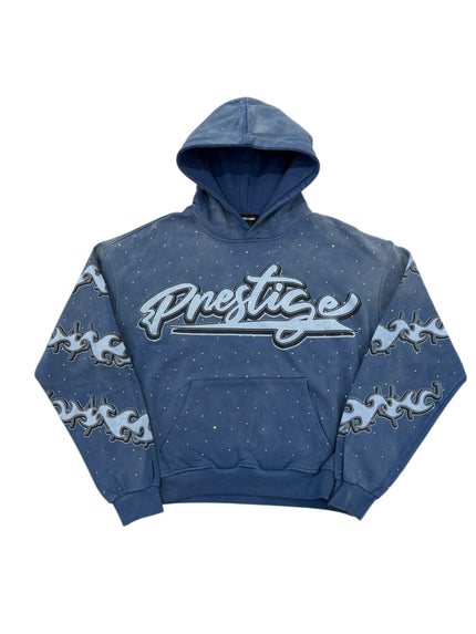 Prestige Flames Pullover Hoodie Blue