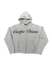 Carpe Diem Cursive Logo Zip Up Grey