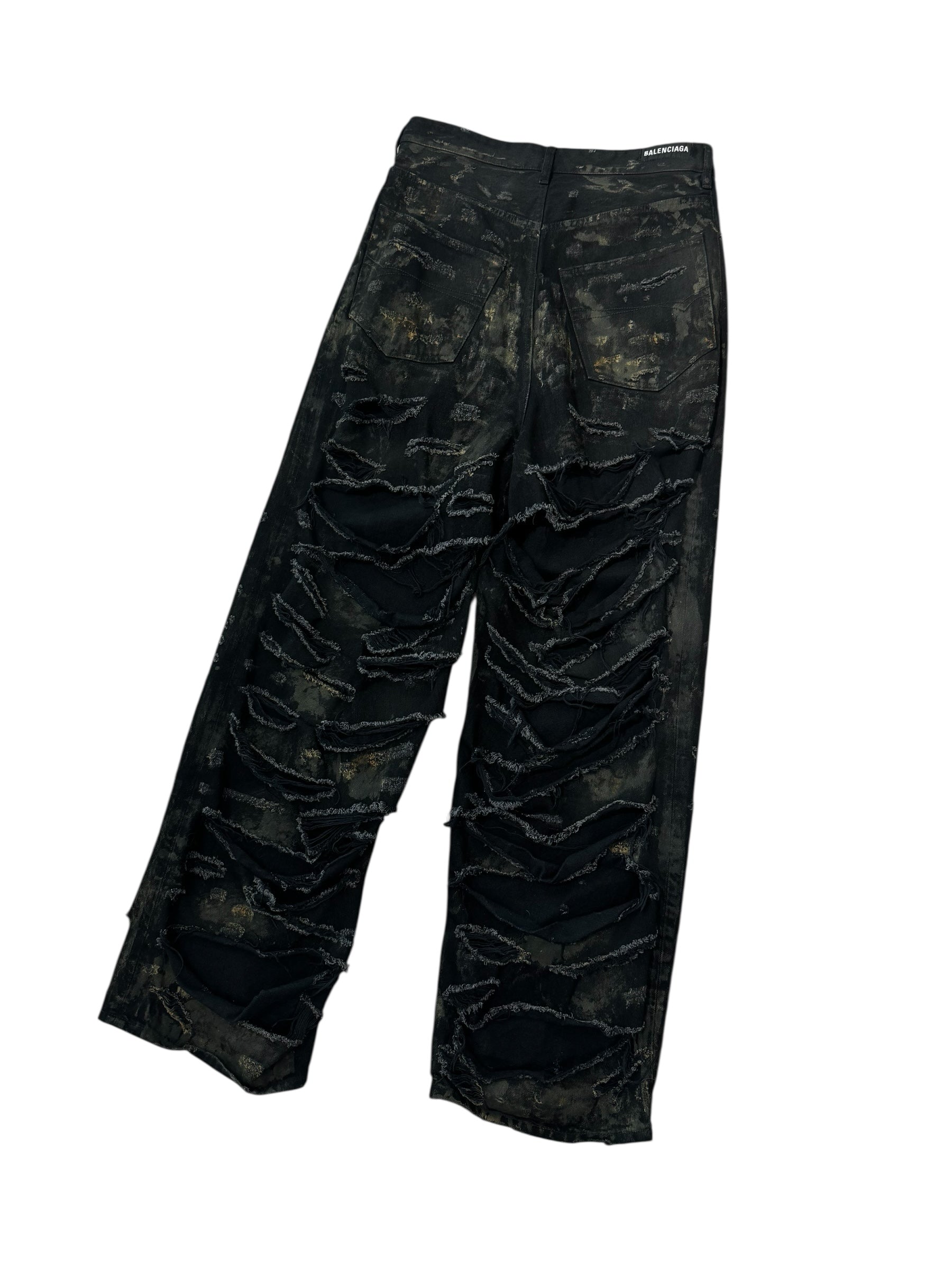 Balenciaga Destroyed Denim Black