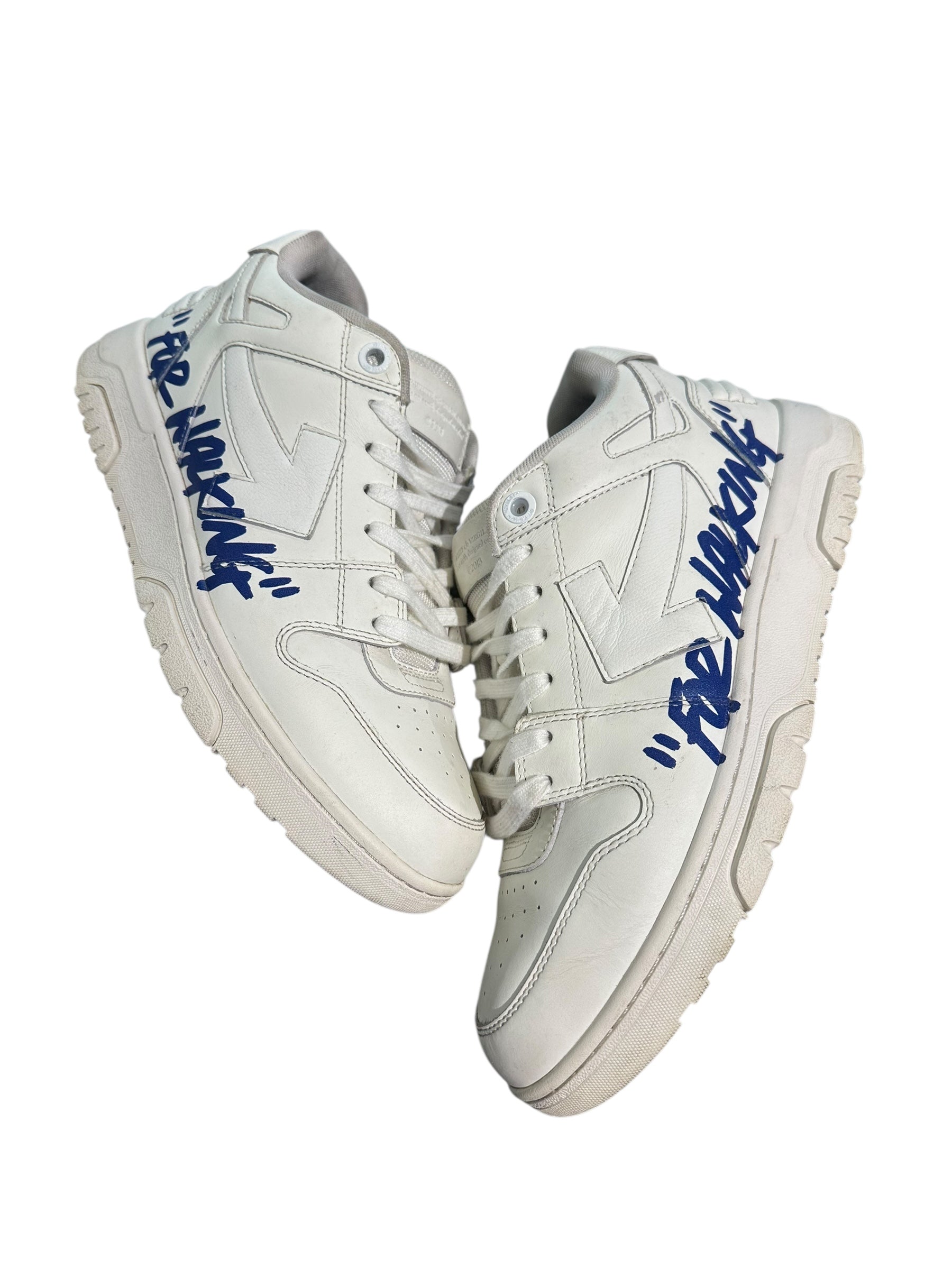 OFF-WHITE Out of Office OOO Low Tops “For Walking White Blue