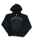 Sp5der OG Web Zip Up Black Rhinestone