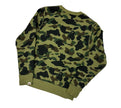 Bape Big Head Green Camo Crewneck