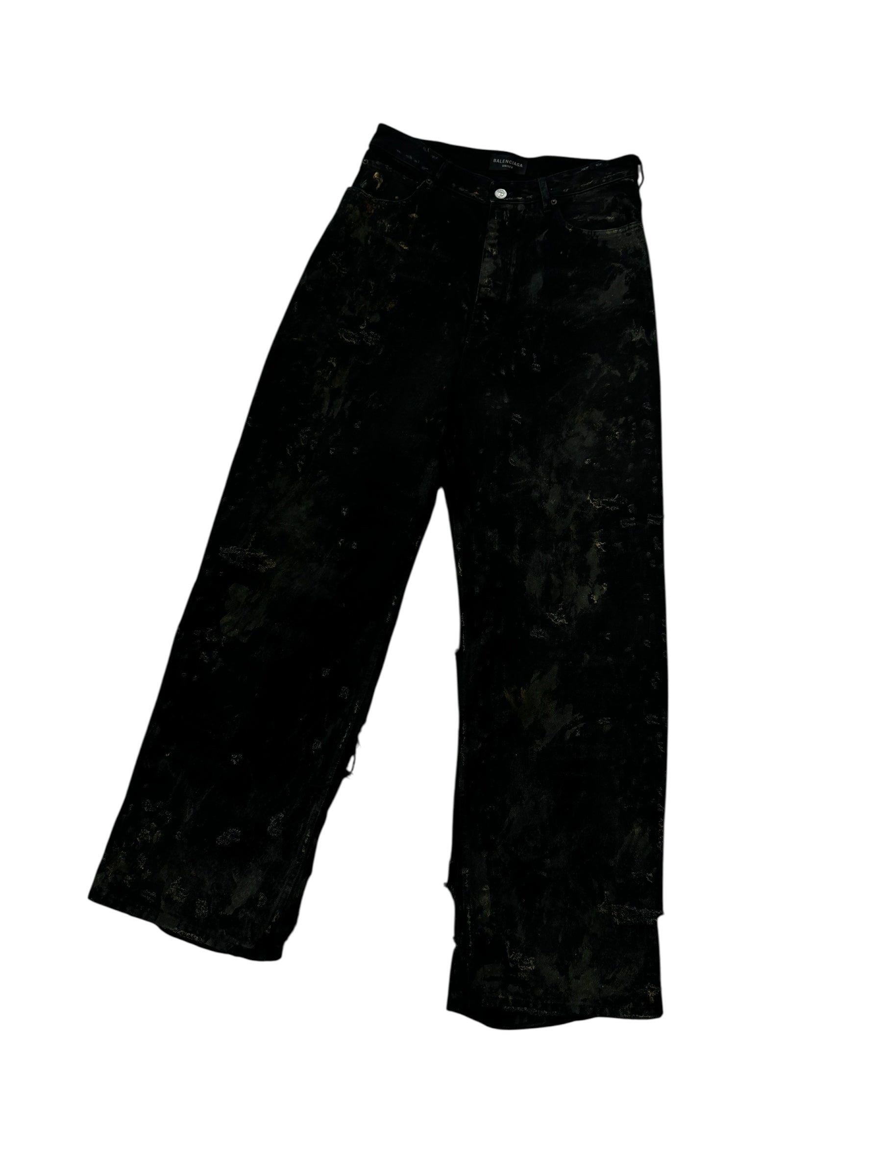 Balenciaga Destroyed Denim Black