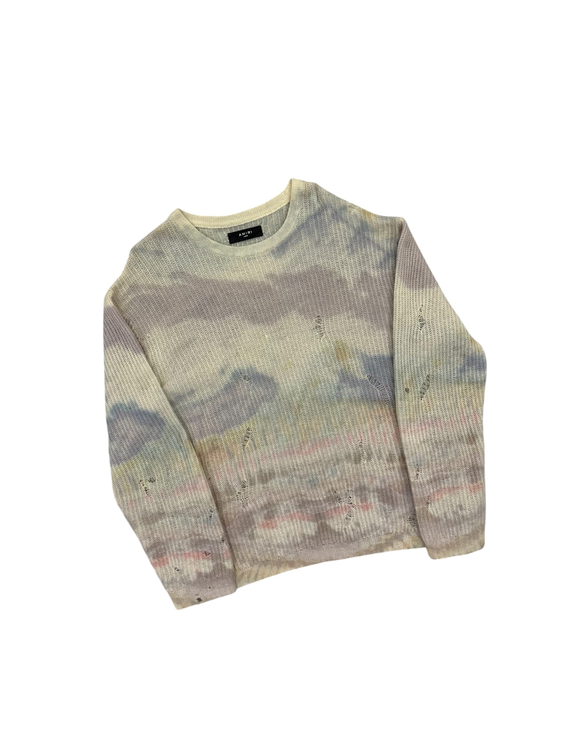 Amiri Tie Dye Sweater Blue