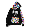 BAPE Multi Camo NYC Logo Shark Full Zip Hoodie Grey