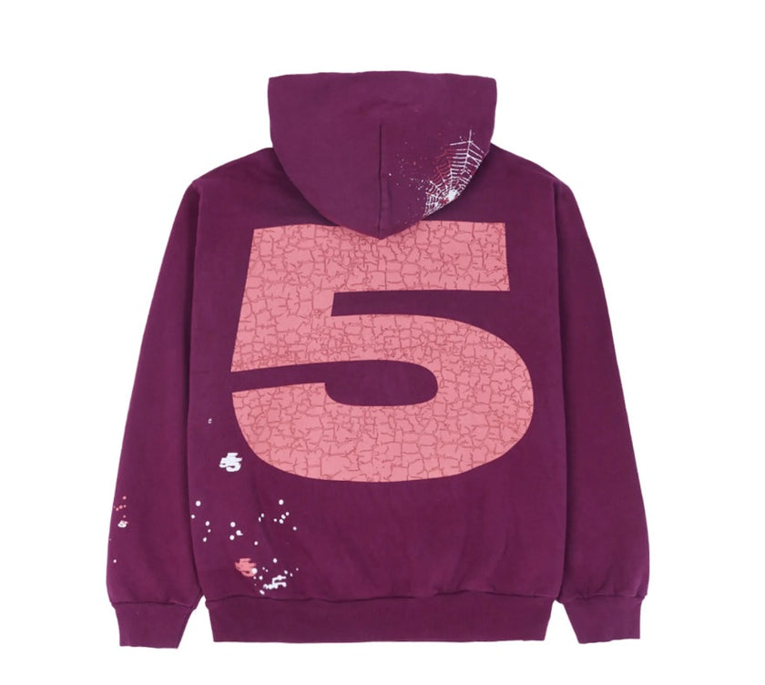 Sp5der Nocturnal Highway Hoodie Dark Purple