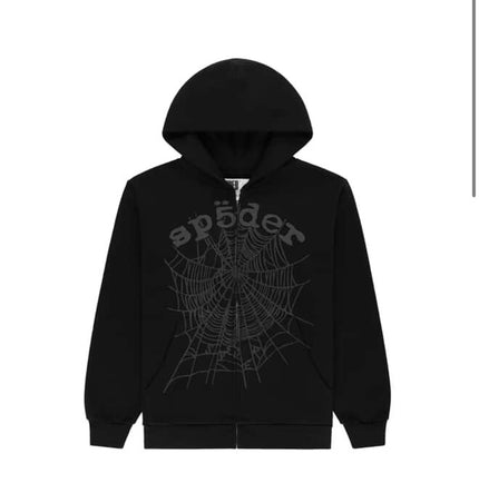 Sp5der OG Web Zip Up Black