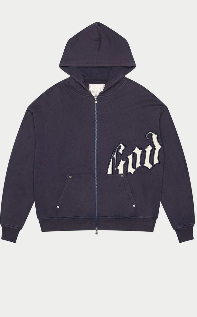 Godspeed OG Logo V2 Zip Up Hoodie Navy