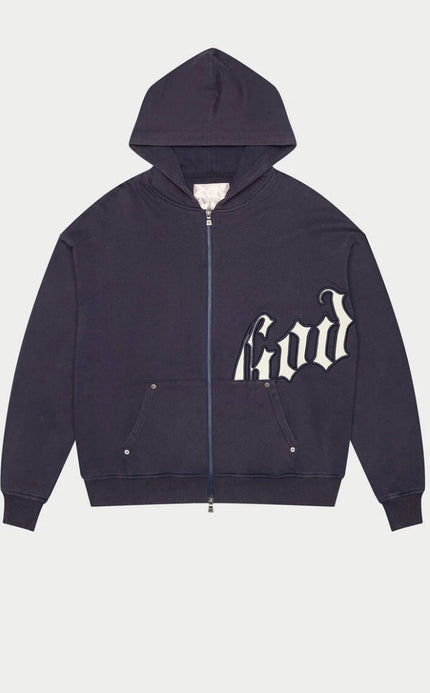 Godspeed OG Logo V2 Zip Up Hoodie Navy