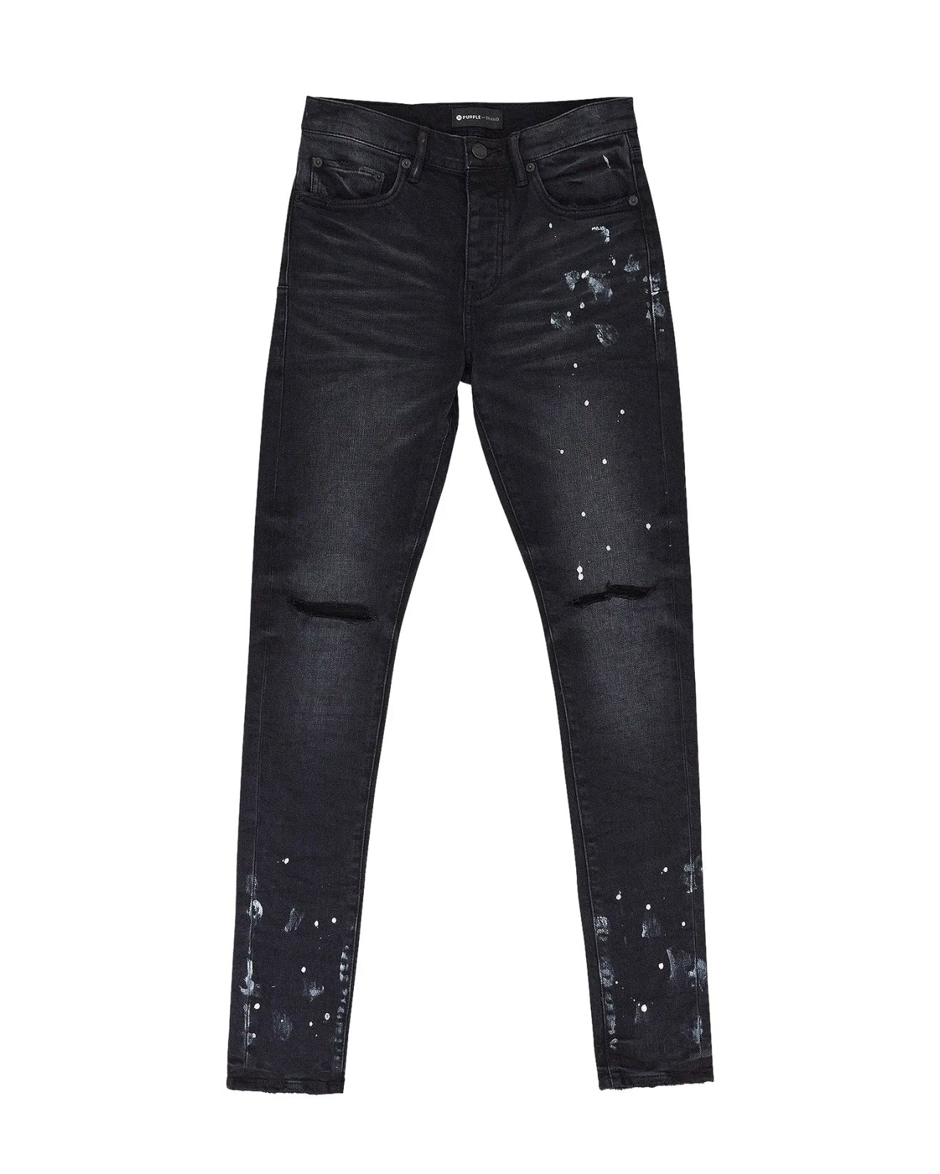 Purple Brand Resin Knee Slit Skinny Jeans ‘Black’